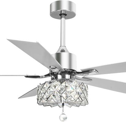 52" Modern Crystal Ceiling Fan with Remote